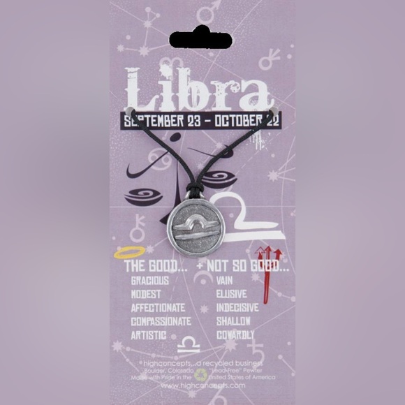 eco smart designs Jewelry - NWT Zodiac Libra Cord Necklace